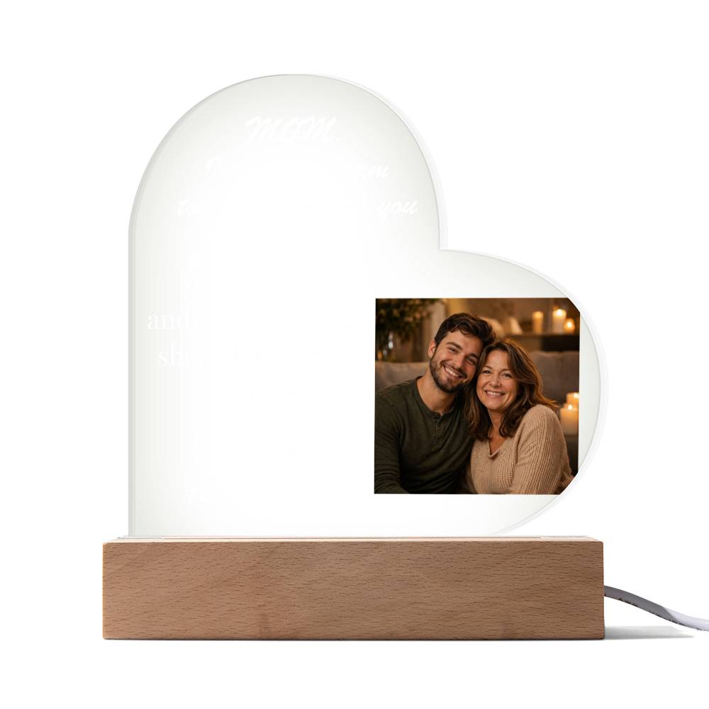 The "Mom's Heart" Personalized LED Plaque