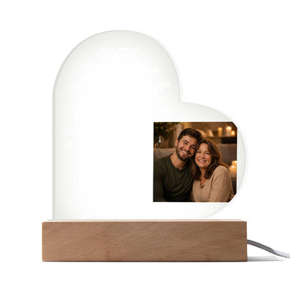 The "Mom's Heart" Personalized LED Plaque