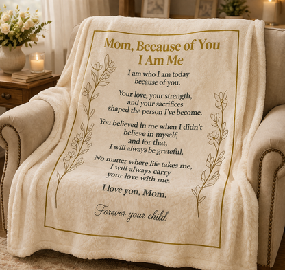 Mom Blanket - Because of You I am who I am
