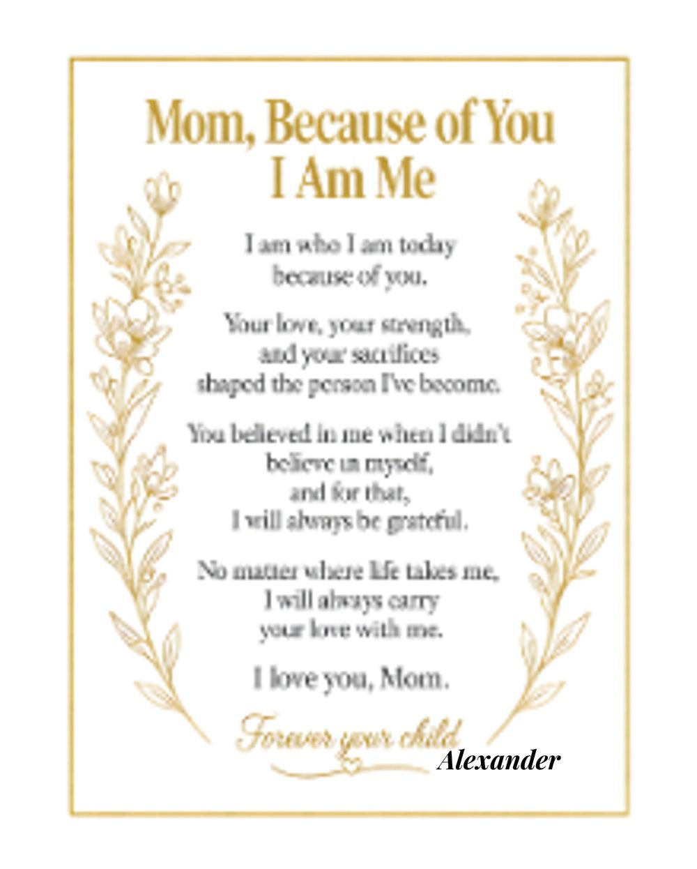 Mom Blanket - Because of You I am who I am
