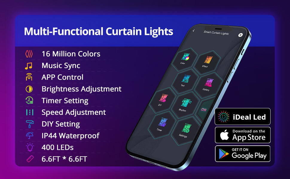 Smart LED Curtain Sync Lights