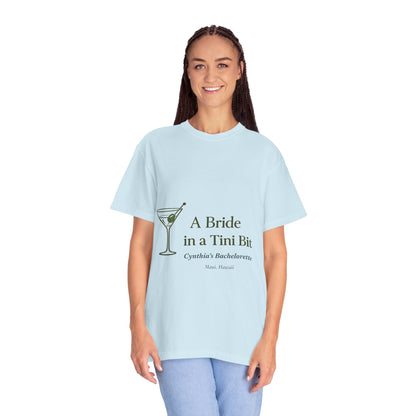 Bride In A Tini Bit - T-shirt → Bride in a Tini Bit Shirt | Beach Bachelorette Tee