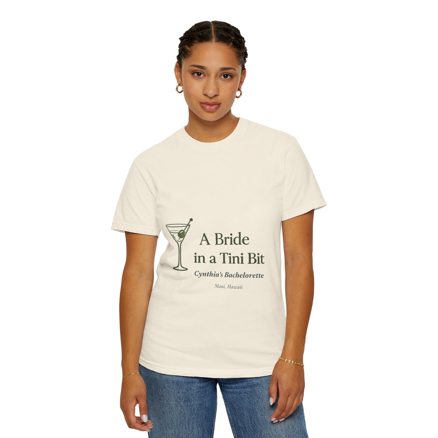 Bride In A Tini Bit - T-shirt → Bride in a Tini Bit Shirt | Beach Bachelorette Tee