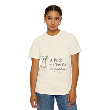 Bride In A Tini Bit - T-shirt → Bride in a Tini Bit Shirt | Beach Bachelorette Tee