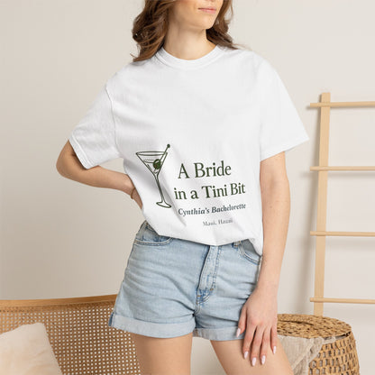 Bride In A Tini Bit - T-shirt → Bride in a Tini Bit Shirt | Beach Bachelorette Tee
